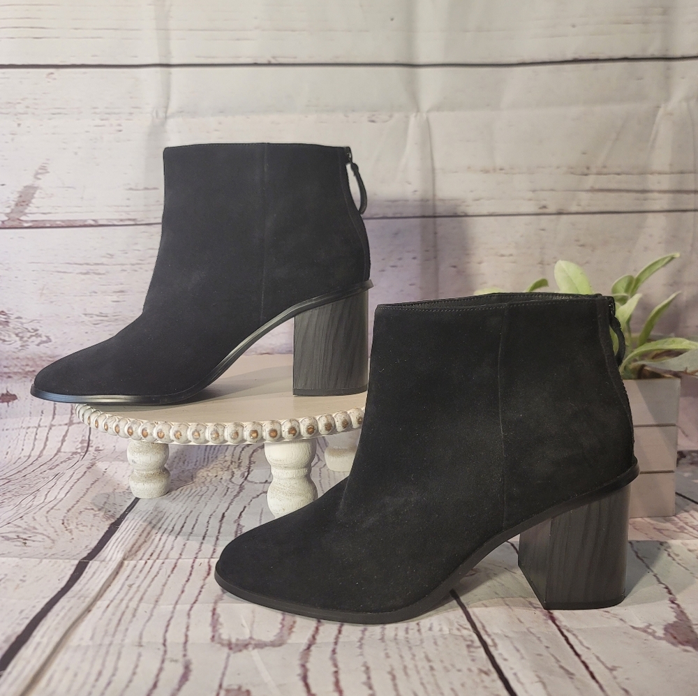 New Splendid Misty Womens Black Suede Ankle Booties Size 10M - Picture 6 of 13